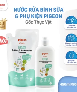 Nước Rửa Bình Sữa Và Phụ Kiện Pigeon Gốc Thực Vật